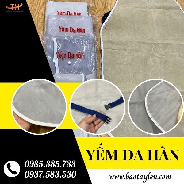 Yếm da hàn bảo hộ lao động chống cháy. Yếm da hàn bảo hộ lao động chống cháy.