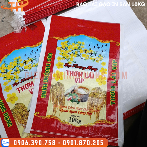 bảo tải gạo in sẵn logo 10Kg bảo tải gạo in sẵn logo 10Kg