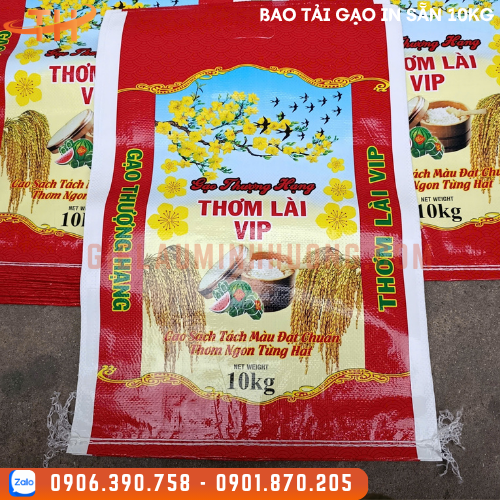 bảo tải gạo in sẵn logo 10Kg bảo tải gạo in sẵn logo 10Kg
