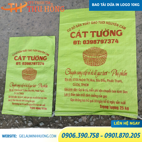 bao tải gạo 10kg in sẵn logo bao tải gạo 10kg in sẵn logo