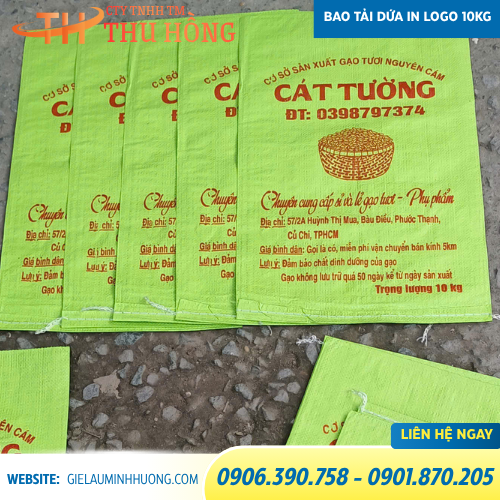 bao tải gạo 10kg in sẵn logo bao tải gạo 10kg in sẵn logo