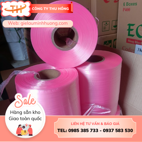 Dây ni lông Đài Loan màu hồng 2kg/cuộn Dây ni lông Đài Loan màu hồng cuộn 2kg giá sỉ rẻ cho đại lý