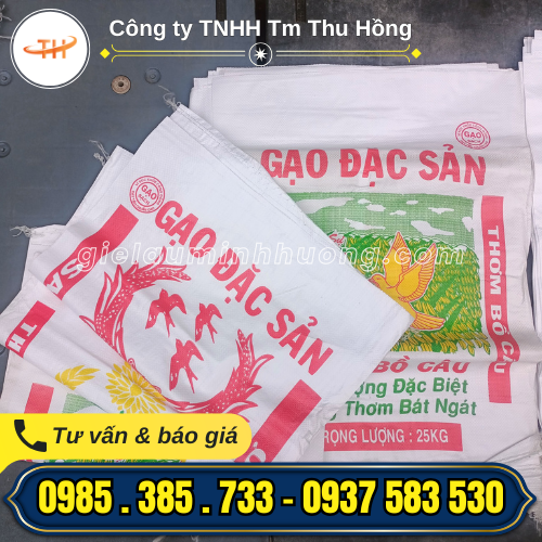 Bao bì gạo in chữ theo yêu cầu cho cơ sở sản xuất gạo Bao bì gạo in chữ theo yêu cầu cho cơ sở sản xuất gạo