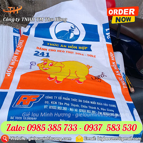 Bao cám cũ 25kg, 40kg, 50kg tái chế Bao cám cũ 25kg, 40kg, 50kg tái chế