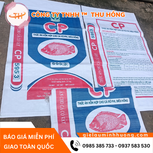 Bao đựng thức ăn gia súc in logo đầy đủ thông tin Bao đựng thức ăn gia súc in logo đầy đủ thông tin