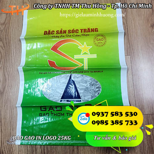 bao gạo in logo 25kg gạo ST25 bao gạo in logo 25kg gạo ST25