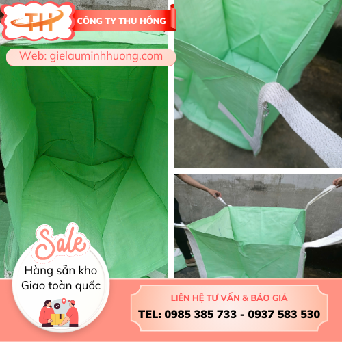 Bao jumbo vuông 4 quai nhựa PP bền chắc Bao jumbo vuông 4 quai nhựa PP bền chắc