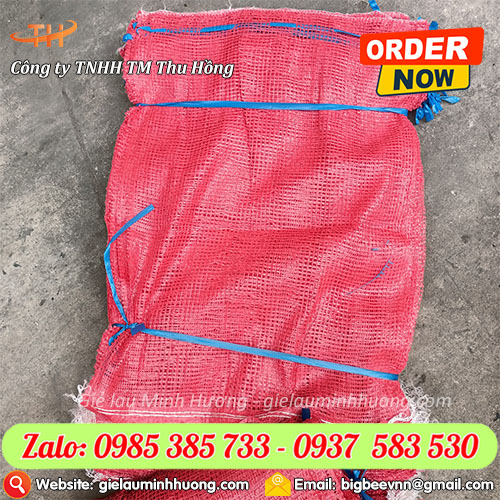 Bao lưới đựng dừa khô có dây rút Bao lưới đựng dừa khô có dây rút