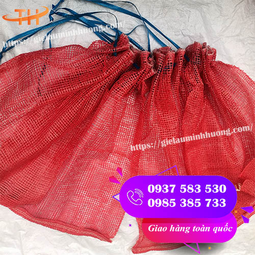 bao lưới đựng hành tỏi có dây rút