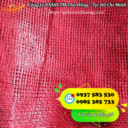 bao lưới đựng nông sản 54 x 85 màu đỏ dệt từ nhựa PP bao lưới đựng nông sản 54 x 85 màu đỏ dệt từ nhựa PP