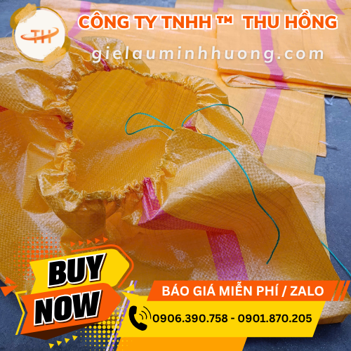 Bao PP dệt 2 tạ có dây rút ở miệng Bao PP dệt 2 tạ có dây rút ở miệng