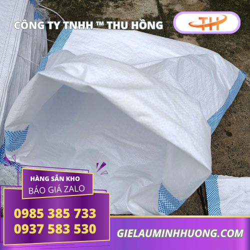 Bao PP dệt màu trắng 25kg Bao PP dệt màu trắng 25kg không thấm nước