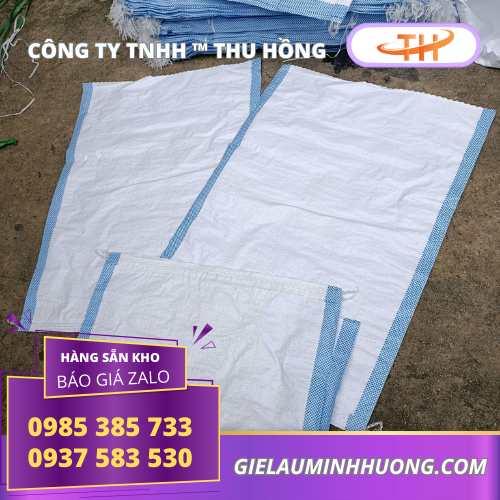 Bao PP dệt màu trắng 25kg Bao PP dệt màu trắng 25kg size 50x70 may đáy