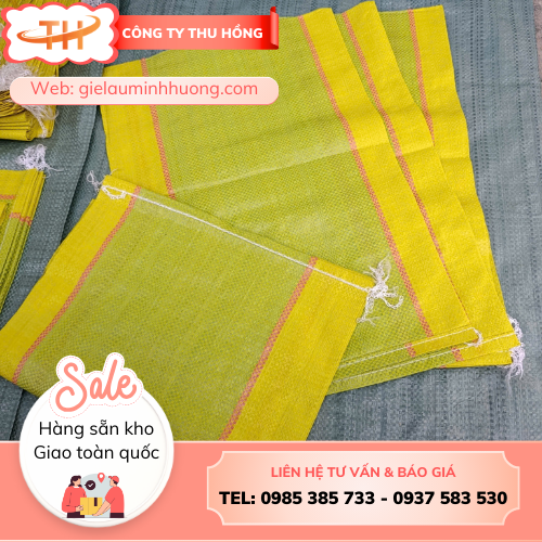 Bao PP đựng gạo 10kg may đáy chắc chắn Bao PP đựng gạo 10kg may đáy chắc chắn