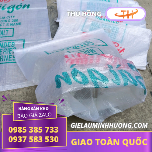 Bao PP trong suốt 100kg size 65x110 may đáy Bao PP trong suốt 100kg size 65x110 may đáy
