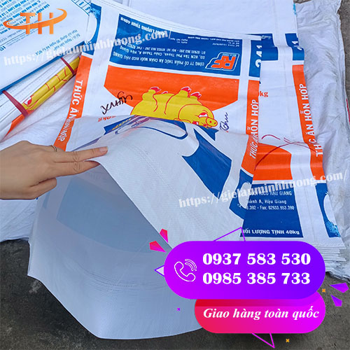 bao tải cám cò cũ in logo giá rẻ