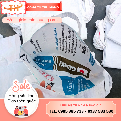 Bao tải cám cò hai quai dày dặn, chịu tải tốt Bao tải cám cò hai quai dày dặn, chịu tải tốt