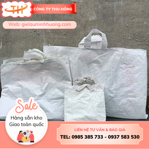 Bao tải cám cò hai quai đủ size 25cm - 35cm - 45cm - 60cm Bao tải cám cò hai quai nhiều size lớn - nhỏ