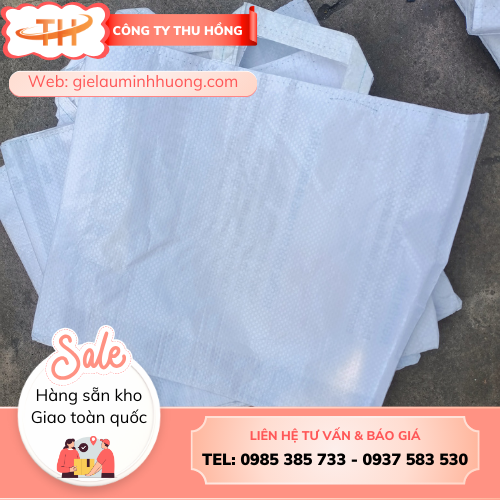 Bao tải cám cò hai quai tái chế Bao tải cám cò hai quai tái chế lại