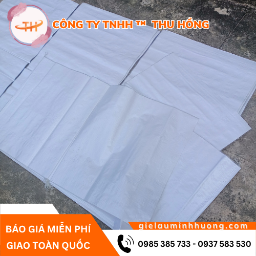 Bao tải dệt trắng 25kg size 50x80 Bao tải dệt trắng 25kg size 50x80