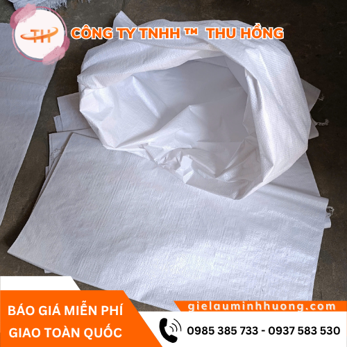 Bao tải dệt trắng 50kg size 60x90 Bao tải dệt trắng 50kg size 60x90
