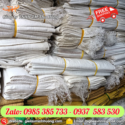 Bao tải dứa 50kg màu trắng bó 100 cái Bao tải dứa 50kg màu trắng bó 100 cái