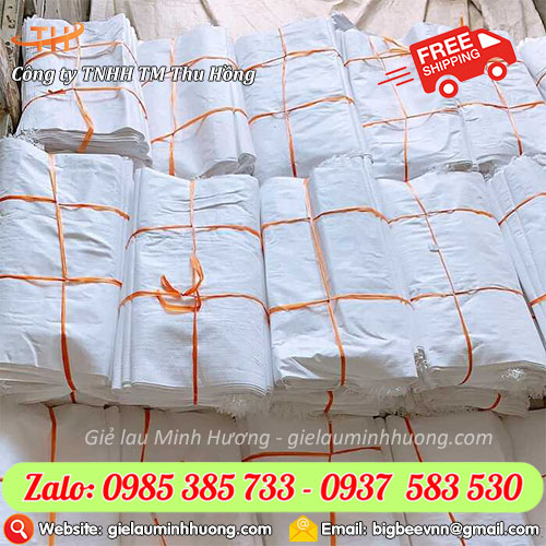 Bao tải dứa 50kg màu trắng đóng hàng nông sản Bao tải dứa 50kg màu trắng đóng hàng nông sản