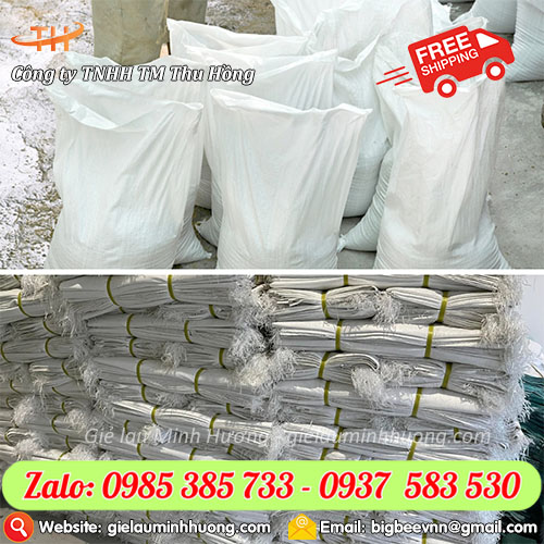 Bao tải dứa 50kg màu trắng kích thước 60x90 Bao tải dứa 50kg màu trắng kích thước 60x90