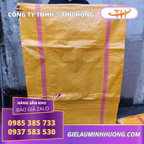 Bao tải dứa đóng hàng 200kg màu vàng cam Bao tải dứa đóng hàng 200kg màu vàng cam