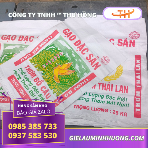 Bao tải dứa đựng gạo in logo Bao tải dứa đựng gạo in logo 25kg