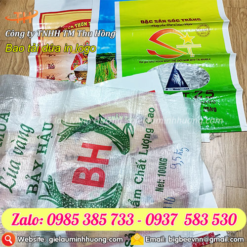 Bao tải dứa in logo nhiều mẫu mã Bao tải dứa in logo nhiều mẫu mã