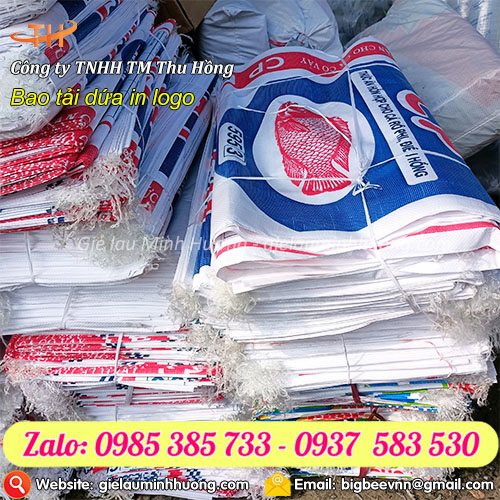 Bao tải dứa in logo số lượng lớn theo yêu cầu Bao tải dứa in logo số lượng lớn theo yêu cầu