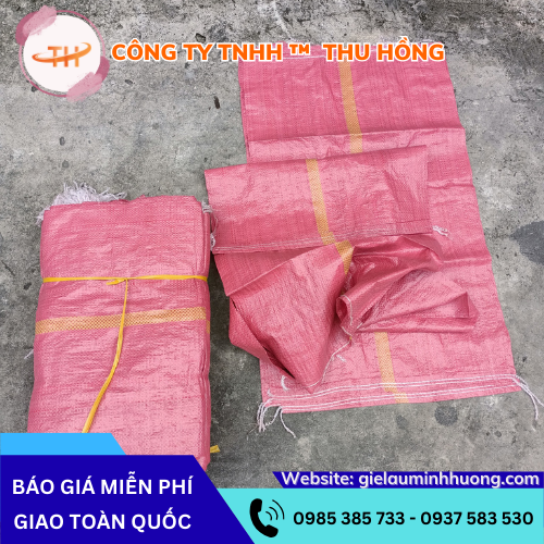 Bao tải dứa màu đỏ 25kg - 50kg - 100kg đóng gói nông sản Bao tải dứa màu đỏ 25kg - 50kg - 100kg đóng gói nông sản