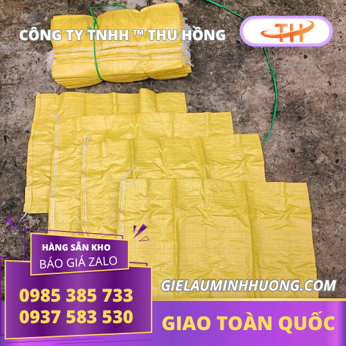 Bao tải dứa màu vàng đóng hàng đủ size Bao tải dứa màu vàng đóng hàng đủ size