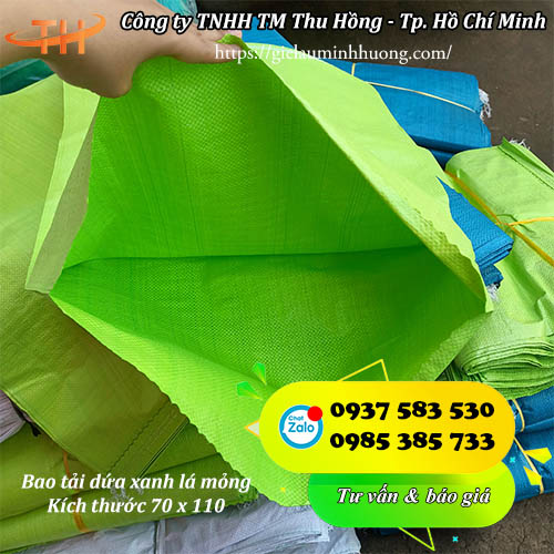 bao tải dứa xanh lá mỏng 70 x 110 đóng hàng tiện lợi bao tải dứa xanh lá mỏng 70 x 110 đóng hàng tiện lợi