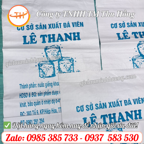Bao tải đựng đá có in logo cho doanh nghiệp Bao tải đựng đá có in logo cho doanh nghiệp
