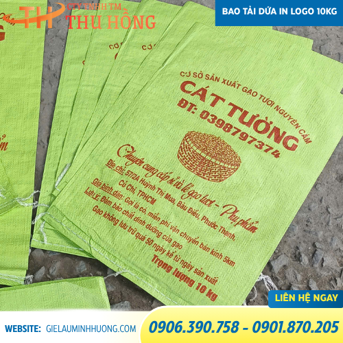 bao tải gạo 10kg in sẵn logo bao tải gạo 10kg in sẵn logo