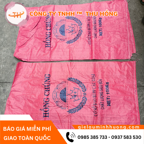 Bao tải Hồng Chúng in sẵn loại 100kg Bao tải Hồng Chúng in sẵn loại 100kg