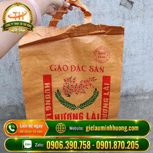 Bao tải in logo có quai xách tay Bao tải in logo có quai xách tay