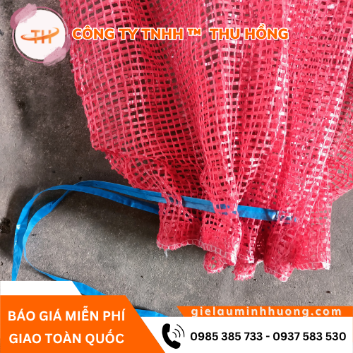Bao tải lưới đựng nông sản có dây rút tiện lợi Bao tải lưới đựng nông sản có dây rút tiện lợi