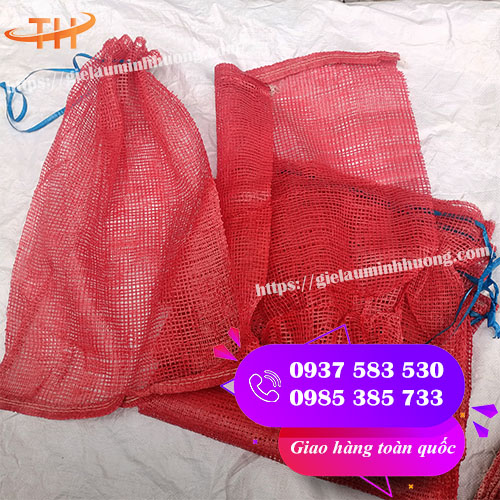 bao tải lưới nhiều màu đựng rau củ quả