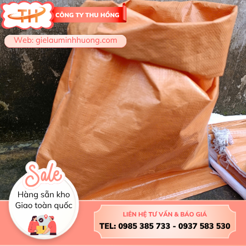 Bao tải màu cam tráng PE Bao tải màu cam tráng PE