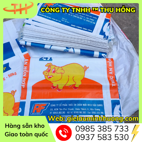 Bao tải PP cũ đựng thức ăn Bao tải PP cũ đựng thức ăn