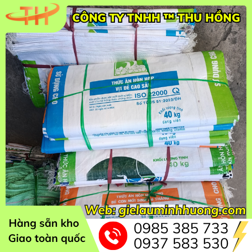 Bao tải PP cũ in sẵn loại 40kg Bao tải PP cũ in sẵn loại 40kg