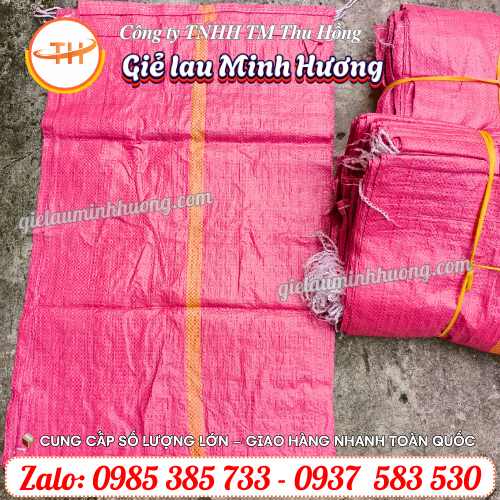 Bao tải PP đỏ 40kg siêu dày bền Bao tải PP đỏ 40kg siêu dày bền
