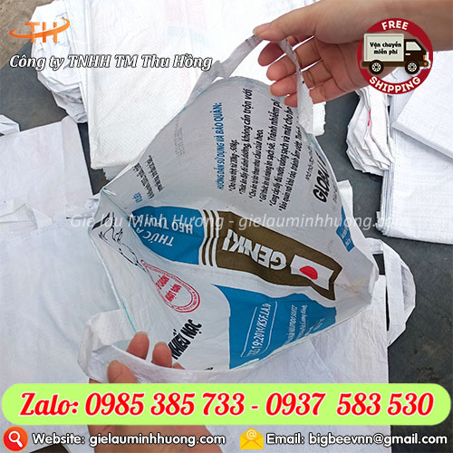 Bao tải xách tay tái chế từ vỏ bao đựng thức ăn gia súc Bao tải xách tay tái chế từ vỏ bao đựng thức ăn gia súc