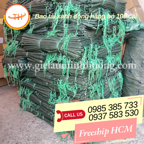 Bao tải xanh đóng hàng bó 100 cái Bao tải xanh đóng hàng bó 100 cái