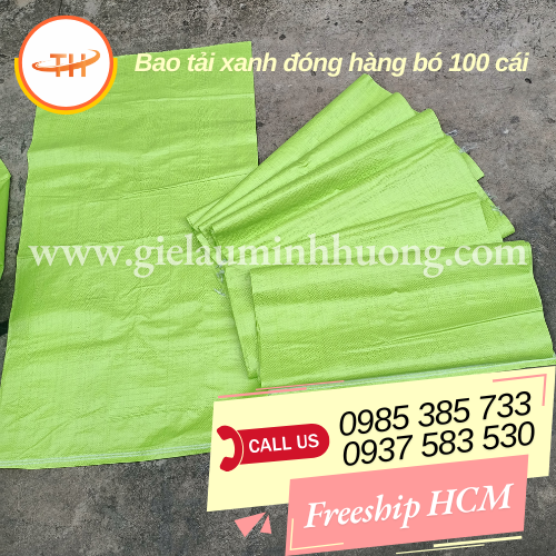 Bao tải xanh đóng hàng nhiều kích thước đa dạng Bao tải xanh đóng hàng nhiều kích thước đa dạng