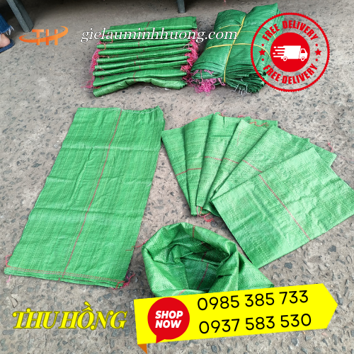 Bao tải xanh lá đựng đá viên 15kg, 20kg, 25kg, 50kg Bao tải xanh lá đựng đá viên 15kg, 20kg, 25kg, 50kg