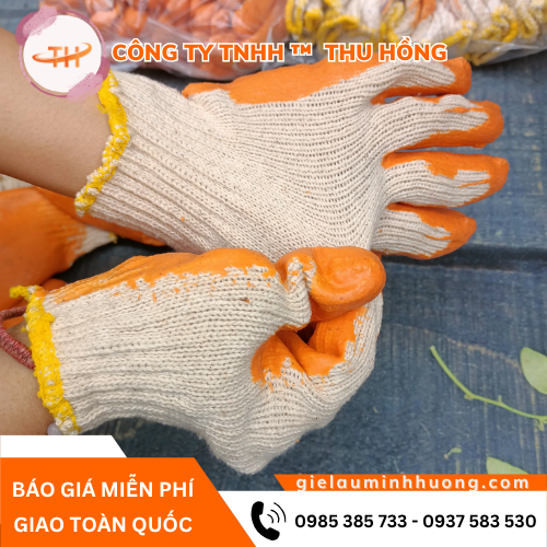 Bao tay bảo hộ len nhúng nhựa co giãn tốt Bao tay bảo hộ len nhúng nhựa co giãn tốt